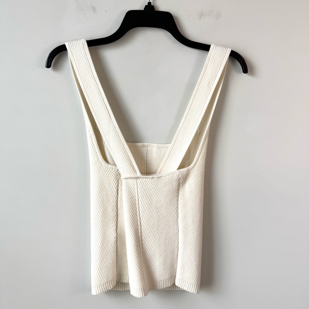 Abercrombie‎ & Fitch Elevated Rib Knit Crossback Tank Top Ivory XL - Picture 4 of 8